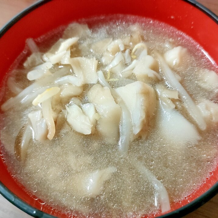鍋汁リメイク☆もやしとまいたけの味噌汁